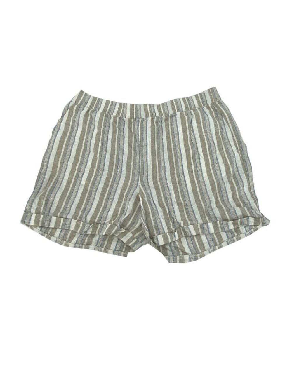 Frank and Oak Women's Striped Linen Shorts | Summer Short | Size XLarge ***NEW - Picture 1 of 5